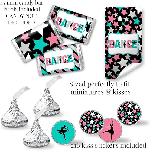 Miniatura 4 de El paquete de fiesta de cumpleaños temática de baile de lujo incluye 20 tarjetas de invitaciones y agradecimiento con sobres + 2 tamaños diferentes