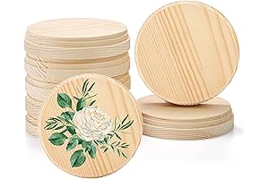 Okllen Trophy Base Round 4" Natural Pine Unfinished Wood Plaques for Crafts
