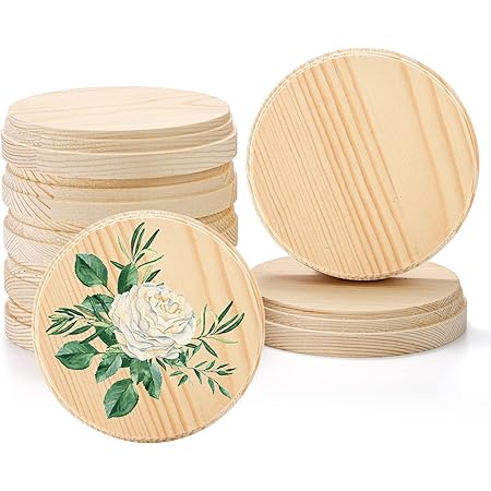 Amazon.com: Okllen 8 Pack Round Wooden Plaques for Craft Projects, 4 ...