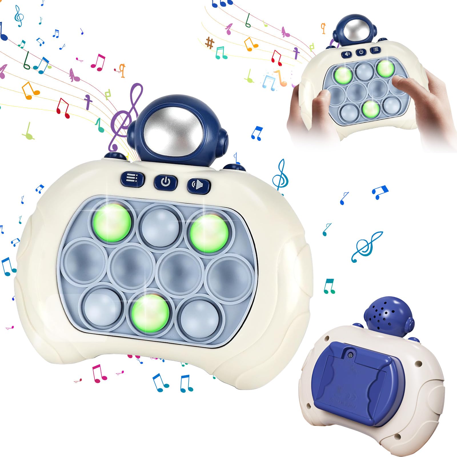 Pop It Electrónico, Popit Electronico Juego Consola, 4 Modos, Speed Push Game Fidget Toys, Quick Push Bubble Game, para Niños de 3 a 12 Años (Azul)