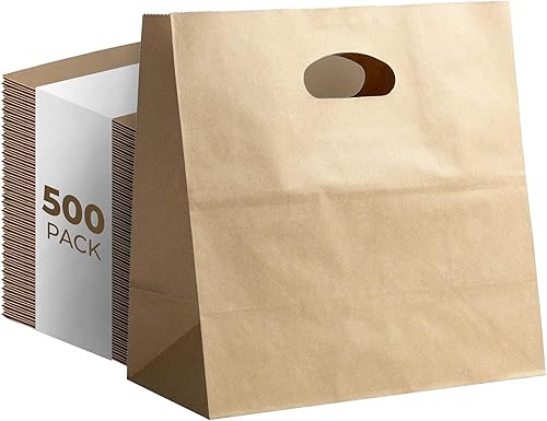 PTP BAGS - Bolsas naturales y blancas de papel de estraza 11x 6x 11pulgadas bolsas para servicio de alimentos PTP BAGS - Bolsas naturales y blancas de papel de estraza 11x 6x 11pulgadas bolsas para servicio de alimentos