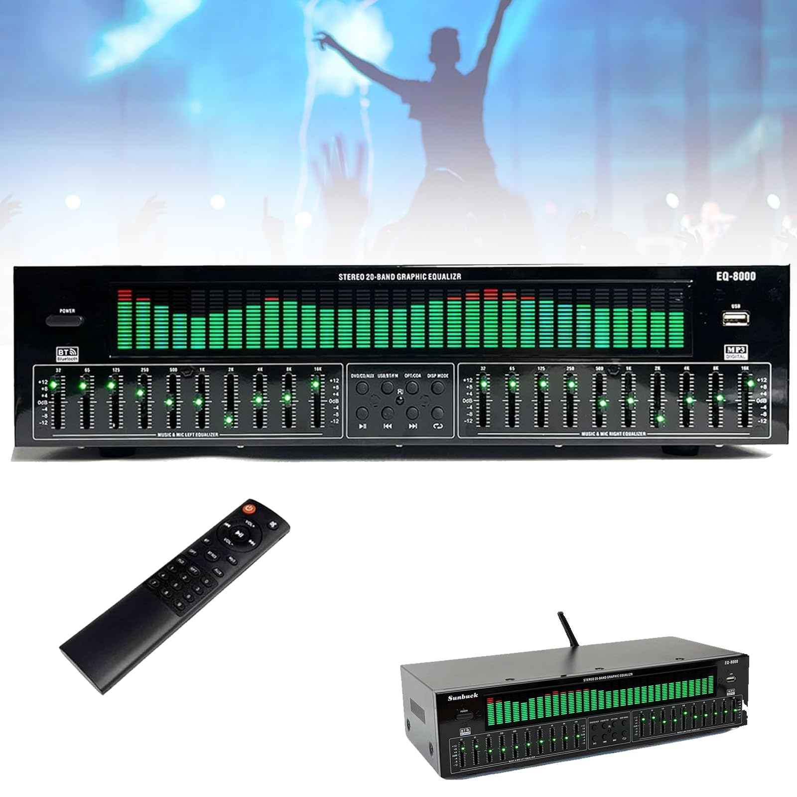 31-pasmowy korektor cyfrowy, cyfrowy korektor graficzny stereo, podwójne niezależne 10-segmentowe ustawienie, 12 motywów rytmicznych, obsługa funkcji Bluetooth, na scenę