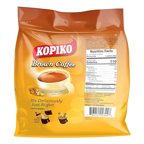 Miniatura 4 de Kopiko Premium 3 en 1 mezcla de café instantáneo y café marrón, 30 unidades por bolsa, paquete variado con bolsa ShopEssential