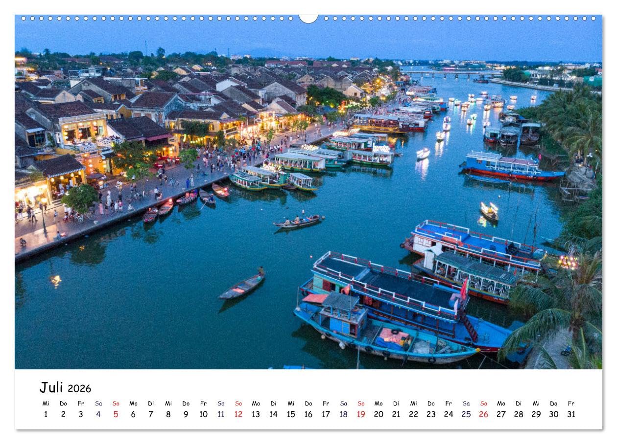 Vietnam aus der Luft (hochwertiger Premium Wandkalender 2026 DIN A2 quer), Kunstdruck in Hochglanz: Mit der Drohne unterwegs in Vietnam (CALVENDO Orte)