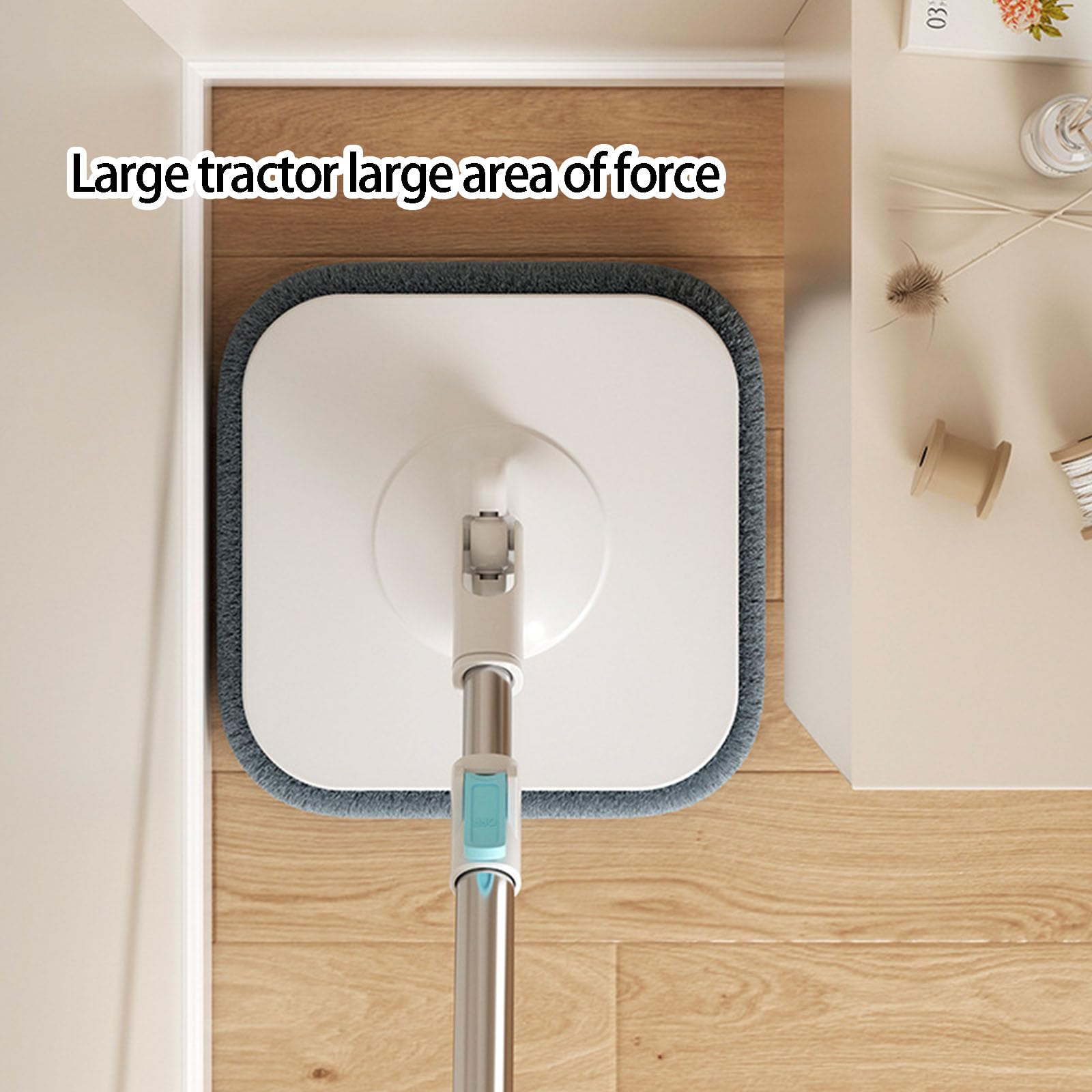 Toallitas de giro integrales, cabezal de nivel fino para debajo de muebles, agarres de cubo de limpieza, construcción de prensa libre, agarres aptos para seco y húmedo, toallitas gratis, lavado de
