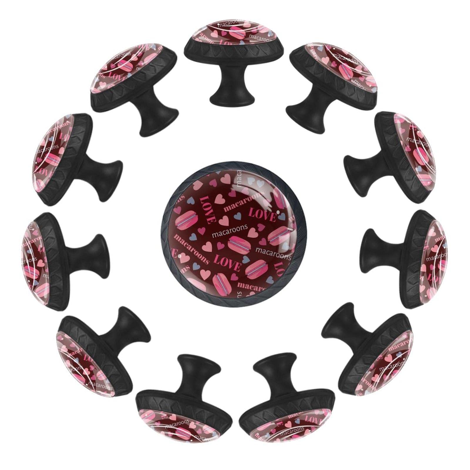 Bouton de tiroir macaron rose poignée déco 35 mm pour chambre bébé et crèche
