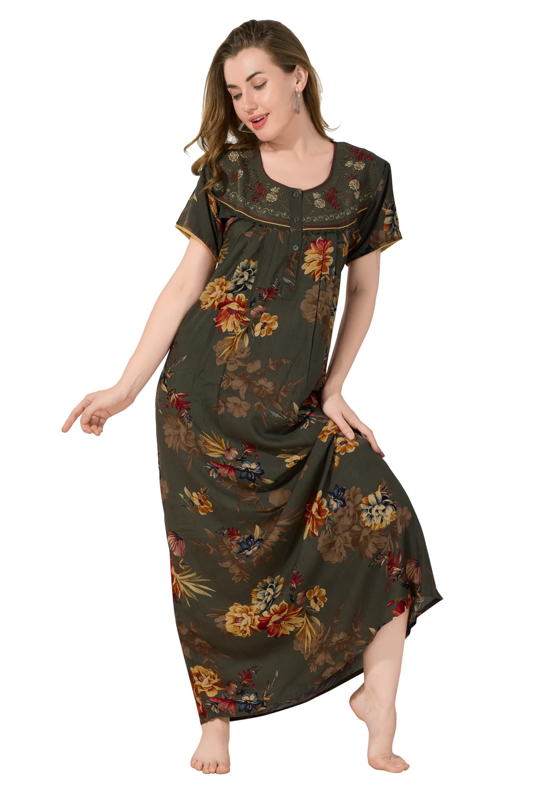 soulemo Women Premium Rayon Digital Print Nighty 1718-picture-16