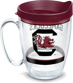 Tervis Made in USA Double Walled University of South Carolina Gamecocks Insulated Tumbler Cup Keeps Drinks Cold & Hot, 16oz Mug, Tradition