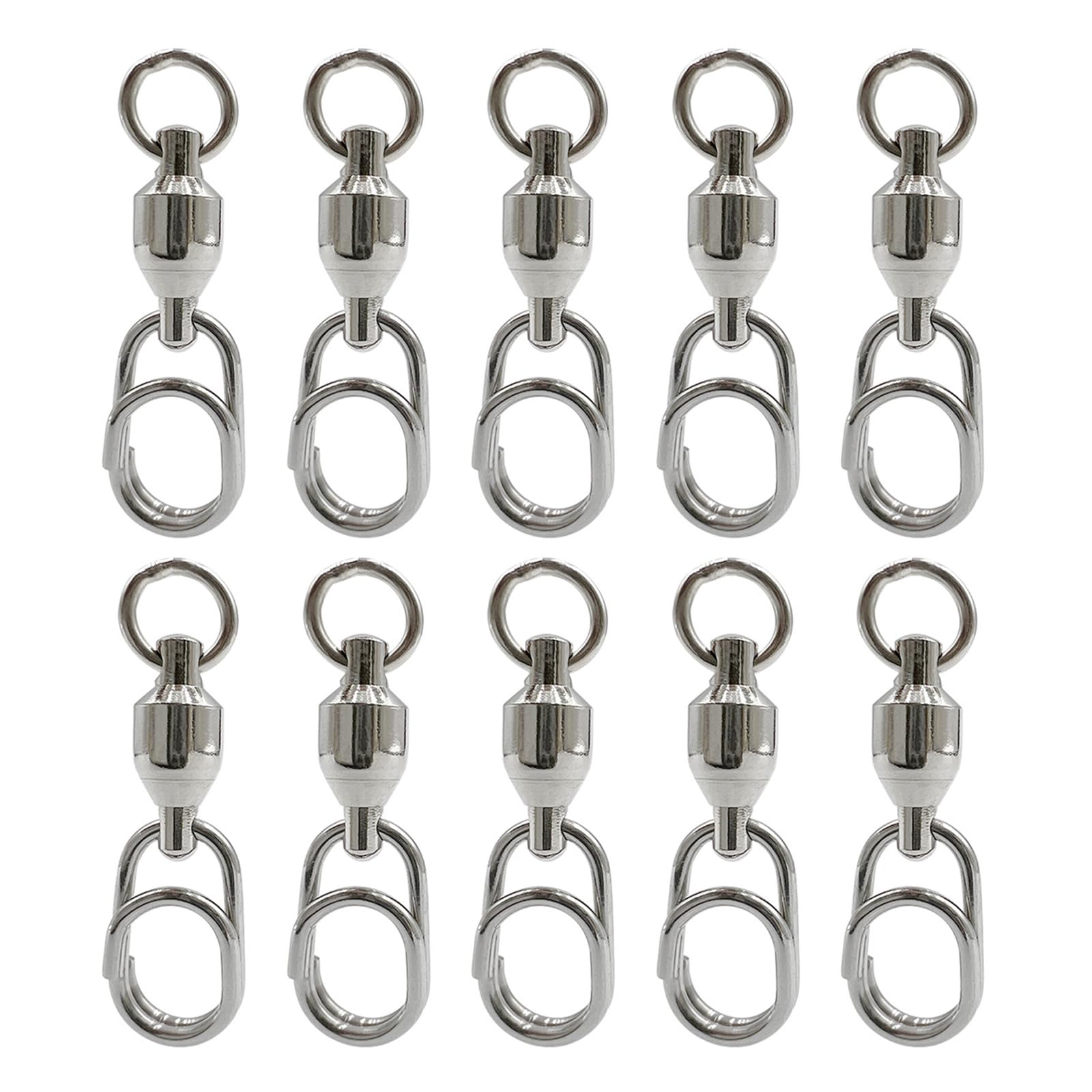 GTYLF 10Pcs Ball Bearing Swivels with Welded Rings Highly Strength Steels Fishing Swivels Swivels Set