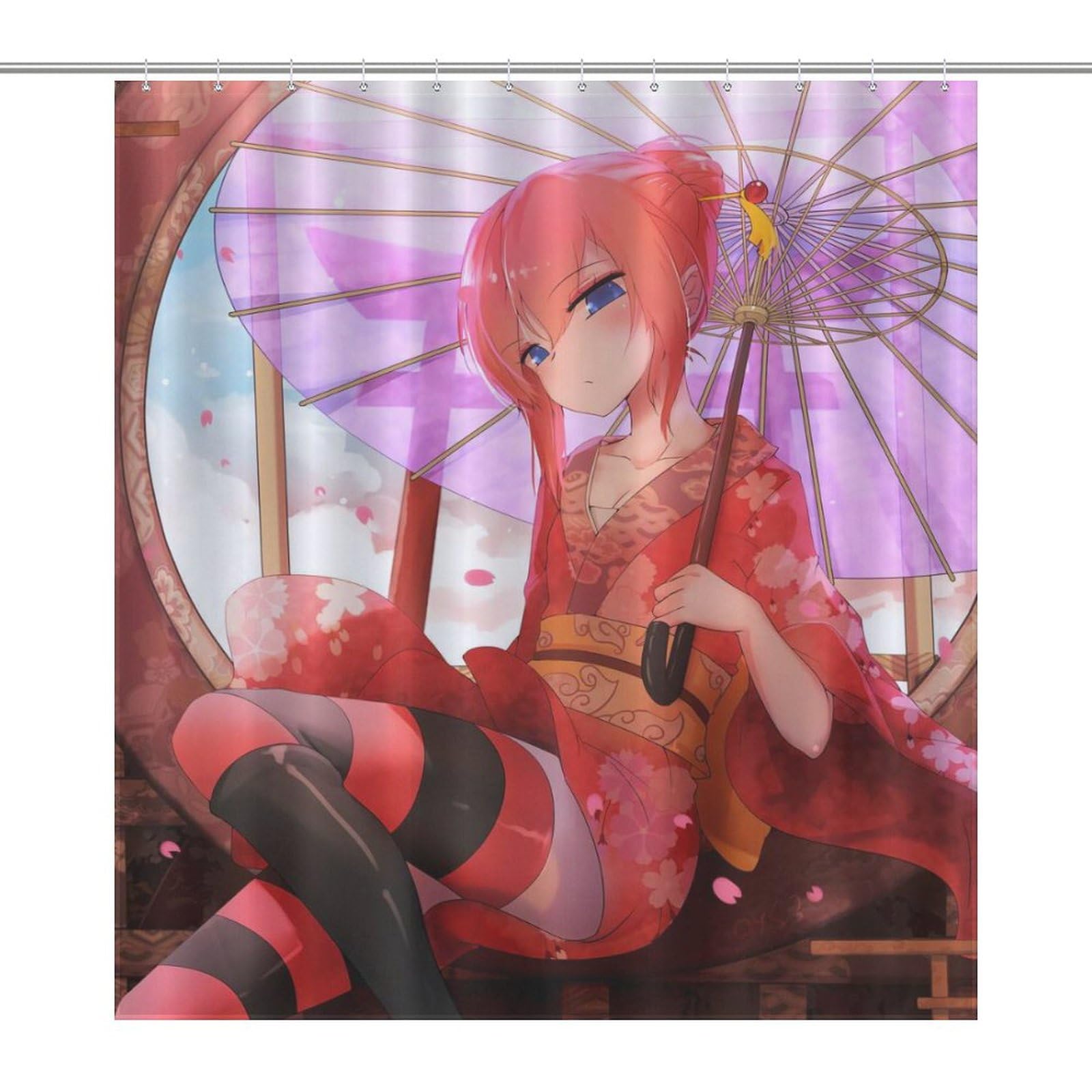 銀魂 神楽 ロングスクエア缶バッジ 花鳥風月 J-WORLD 銀魂 ロング