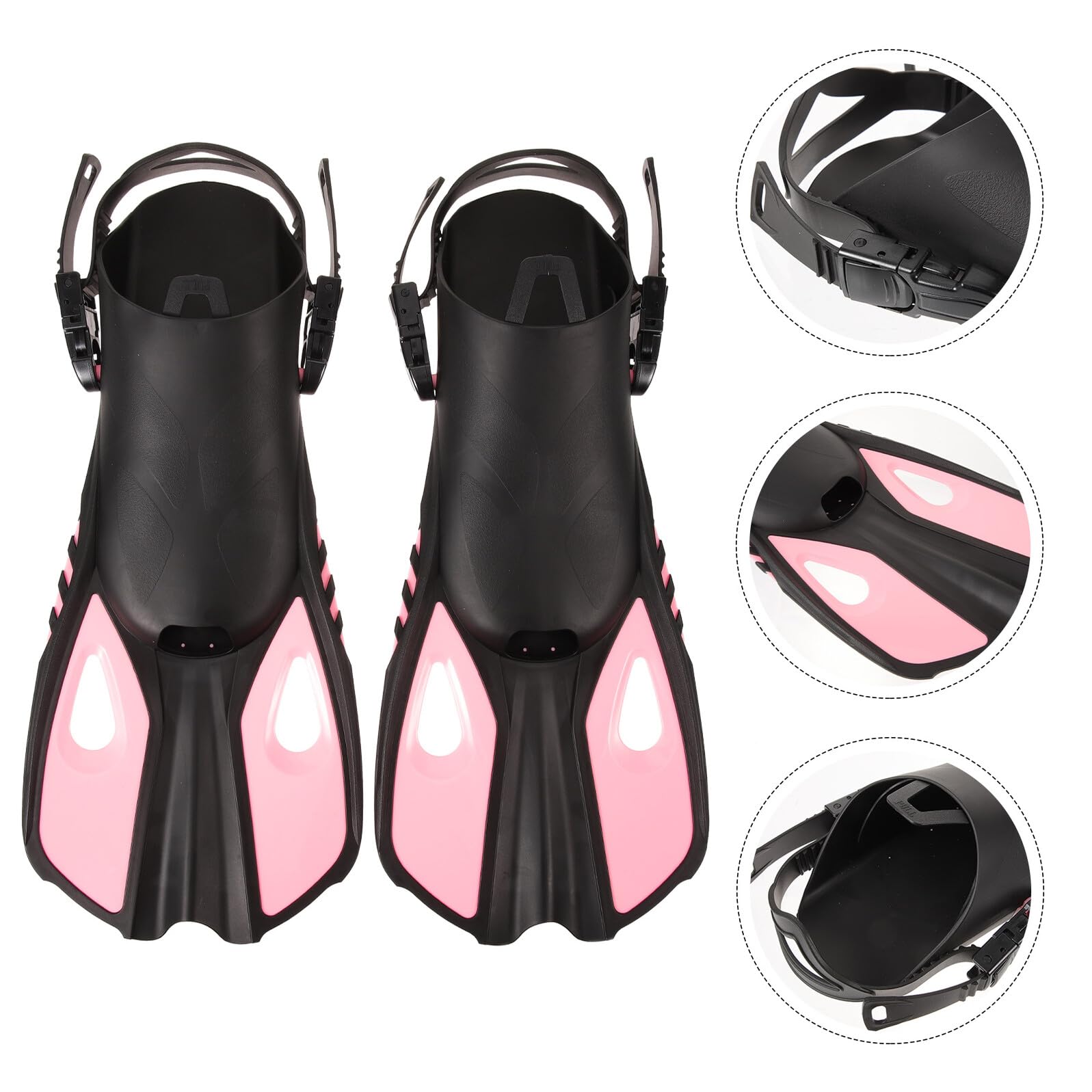 PRETYZOOM Aletas de Buceo Ajustables para Adultos, Color Rosa L/XL, de Goma Cómoda y Puntera Abierta, Equipo de Entrenamiento para Snorkel y Natación Recreativa