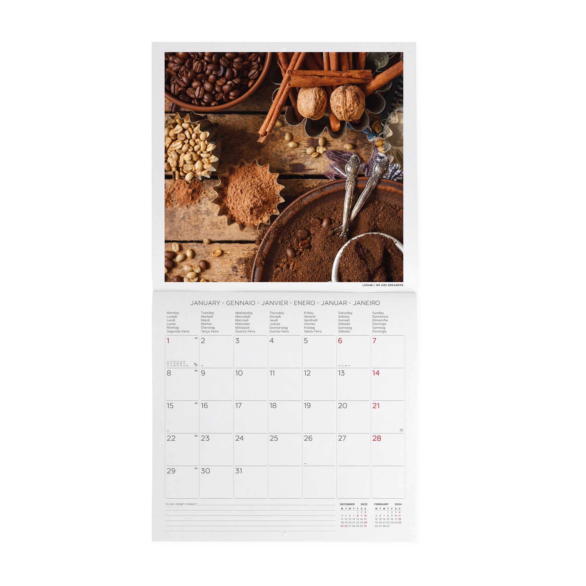 Legami - Wandkalender 2024, 12 maanden en jaarplanner, ruimte voor