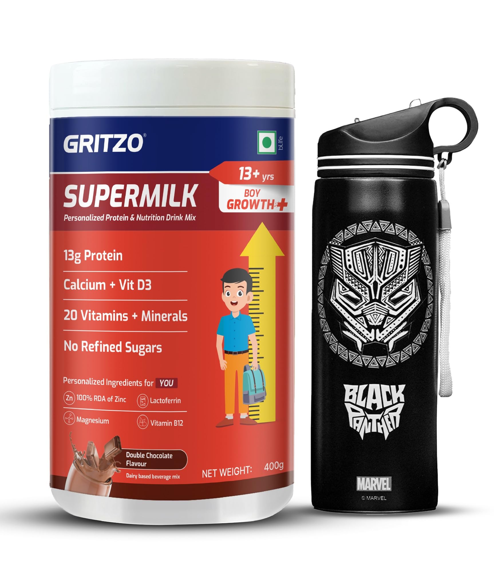 Gritzo SuperMilk Growth+ (13+ Boy), Double Chocolate, 400g — Amazon image 14