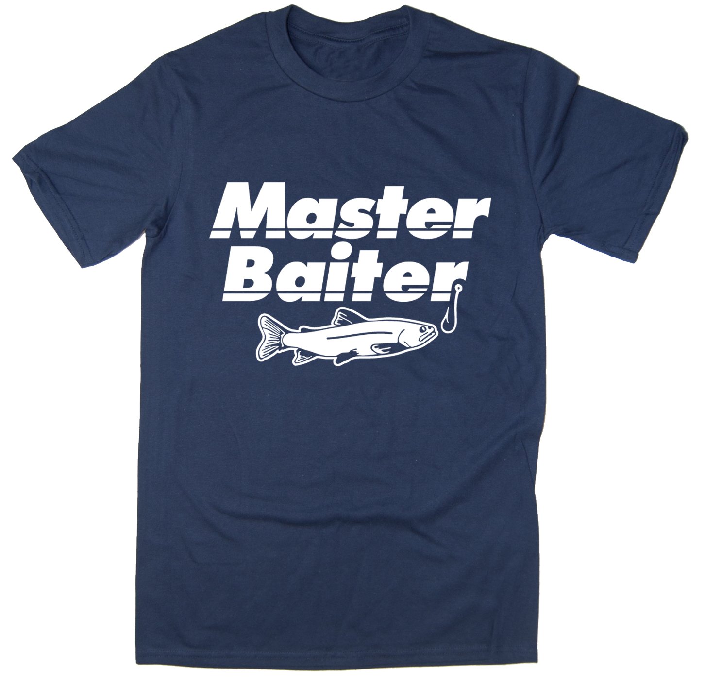 Rocket Fuel Men's Navy 'Master Baiter' Funny Printed T-Shirt - Large