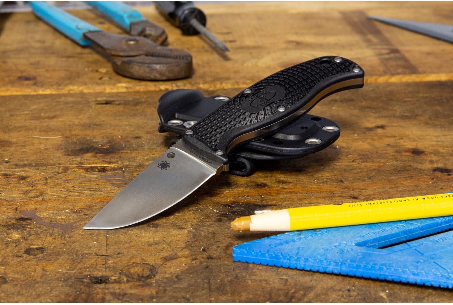 Spyderco Enuff Sheep Foot Spyder Edge Knife, Black