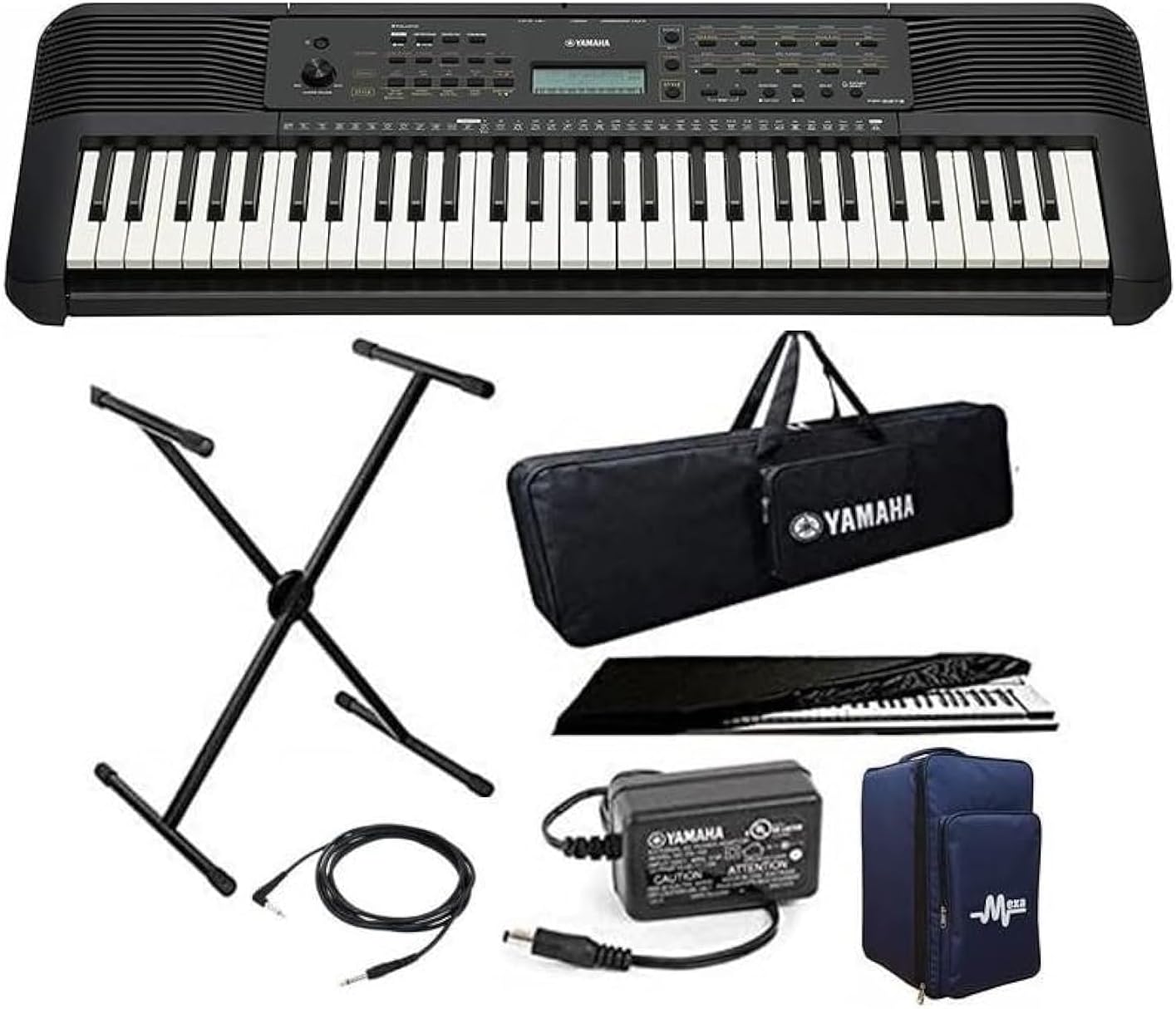 PSR-E273, 61-Keys Portable Keyboard With Stand, Adapter,Padded Keyboard Bag & Keyboard Dust Cover Combo Pack.