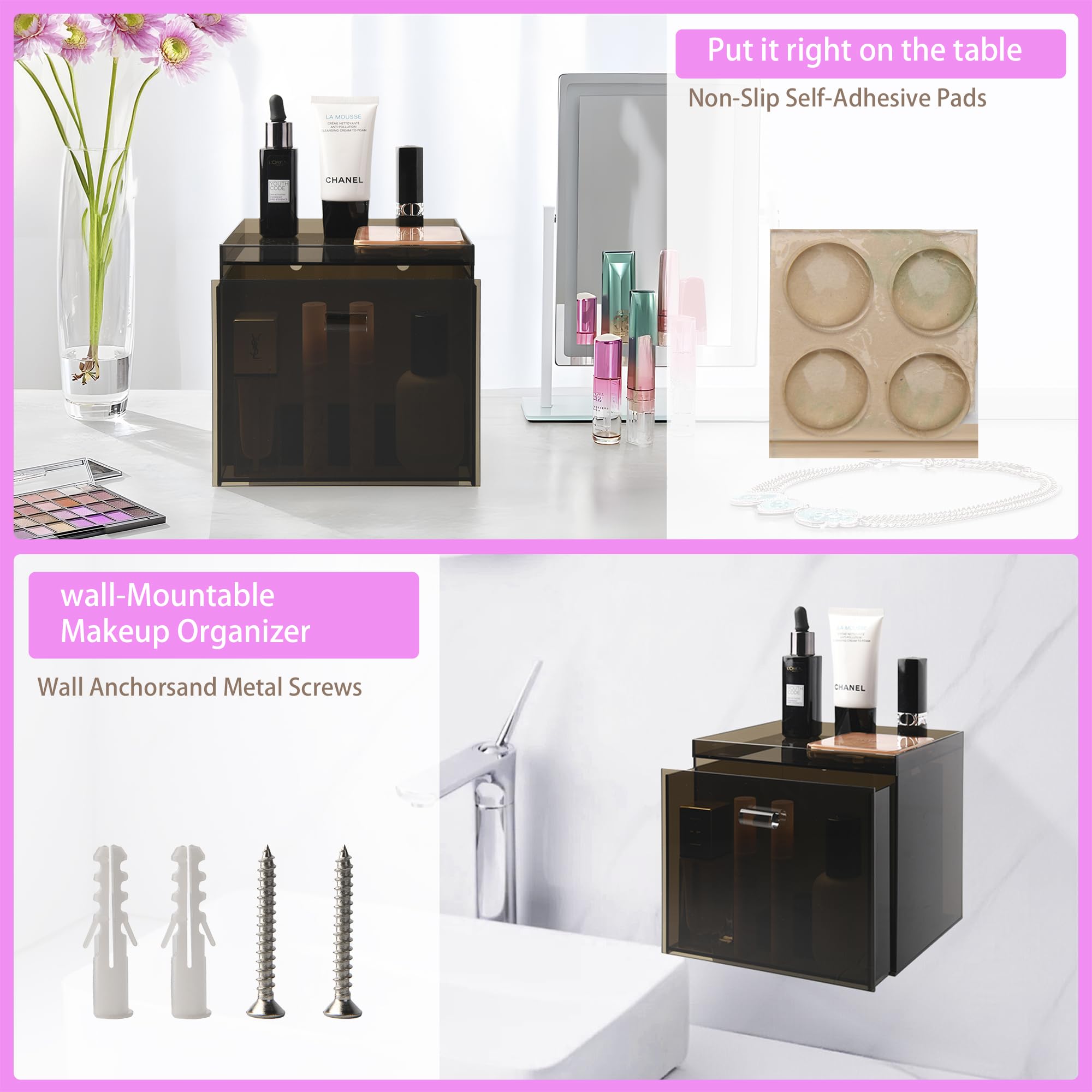 Porta Toallas Faciales Acrílico Con Tapa De Madera – Almacenamiento Transparente, Compatible Con Toallas Clean Skin Club