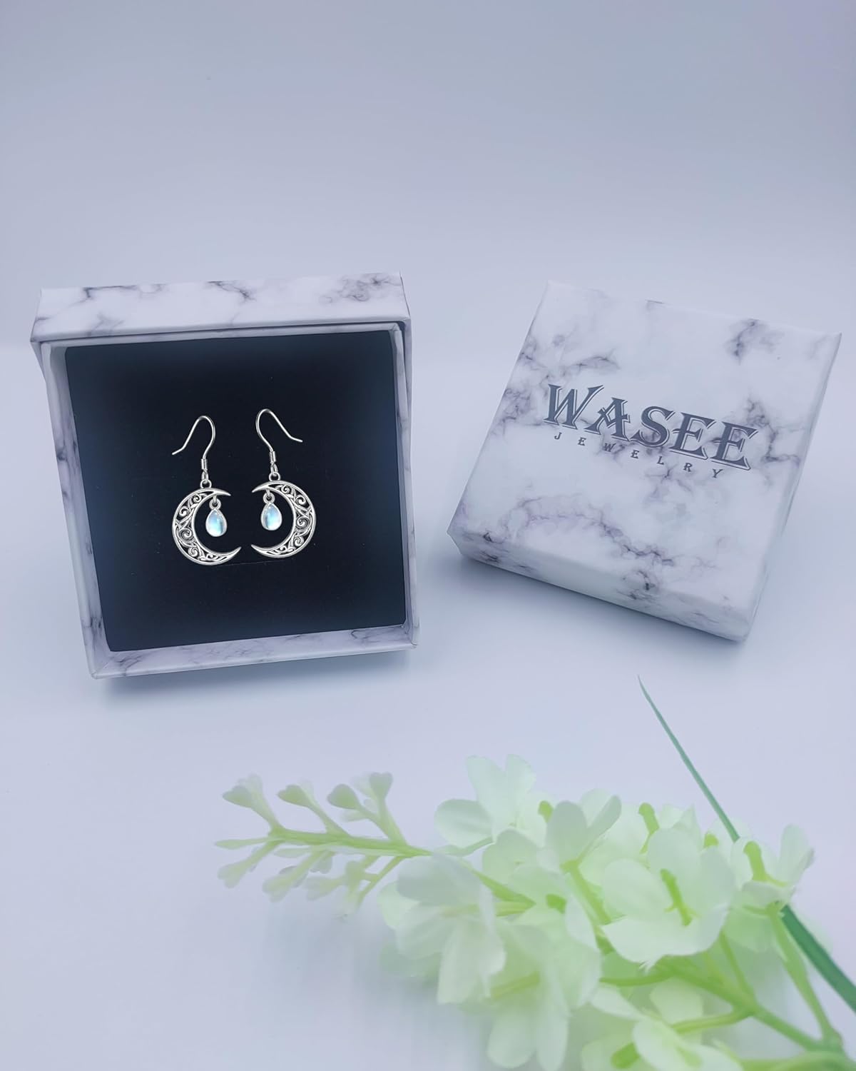 Black Cat/4th of July/Bat/Spider/Pumpkin/Wolf/Bunny/Sun and Moon/Turtle/Raven 925 Sterling Silver Leverback Dangle Earrings Moon Gothic Christmas Earrings Jewelry Gift for Women - Image 5