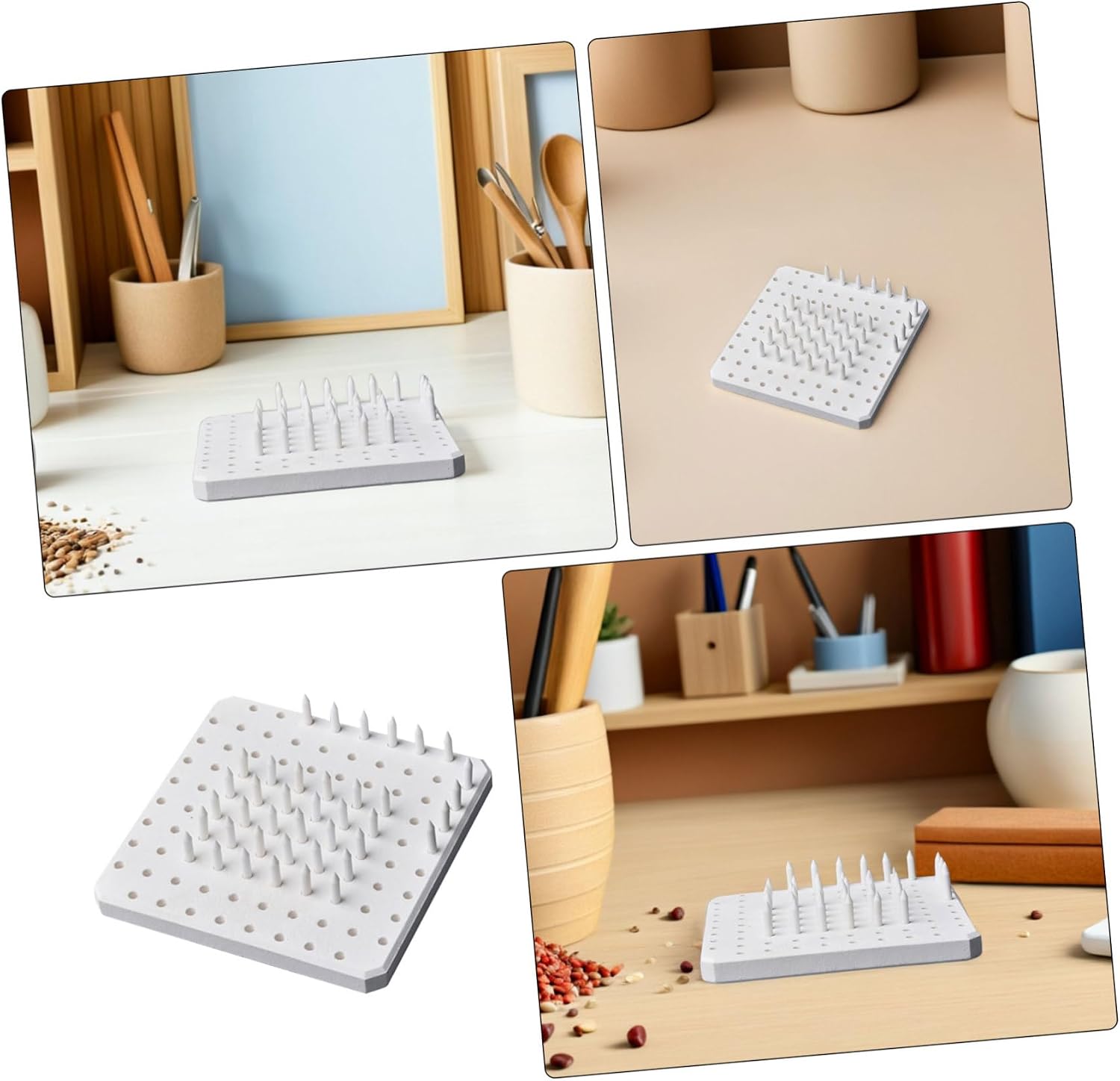 Artibetter 60pcs Kiln Supporting Tools Refractory Support Nails and Multi-Hole Refractory Support Pads Small Size High Temperature Resistant for Pottery Kiln Firing Accessories