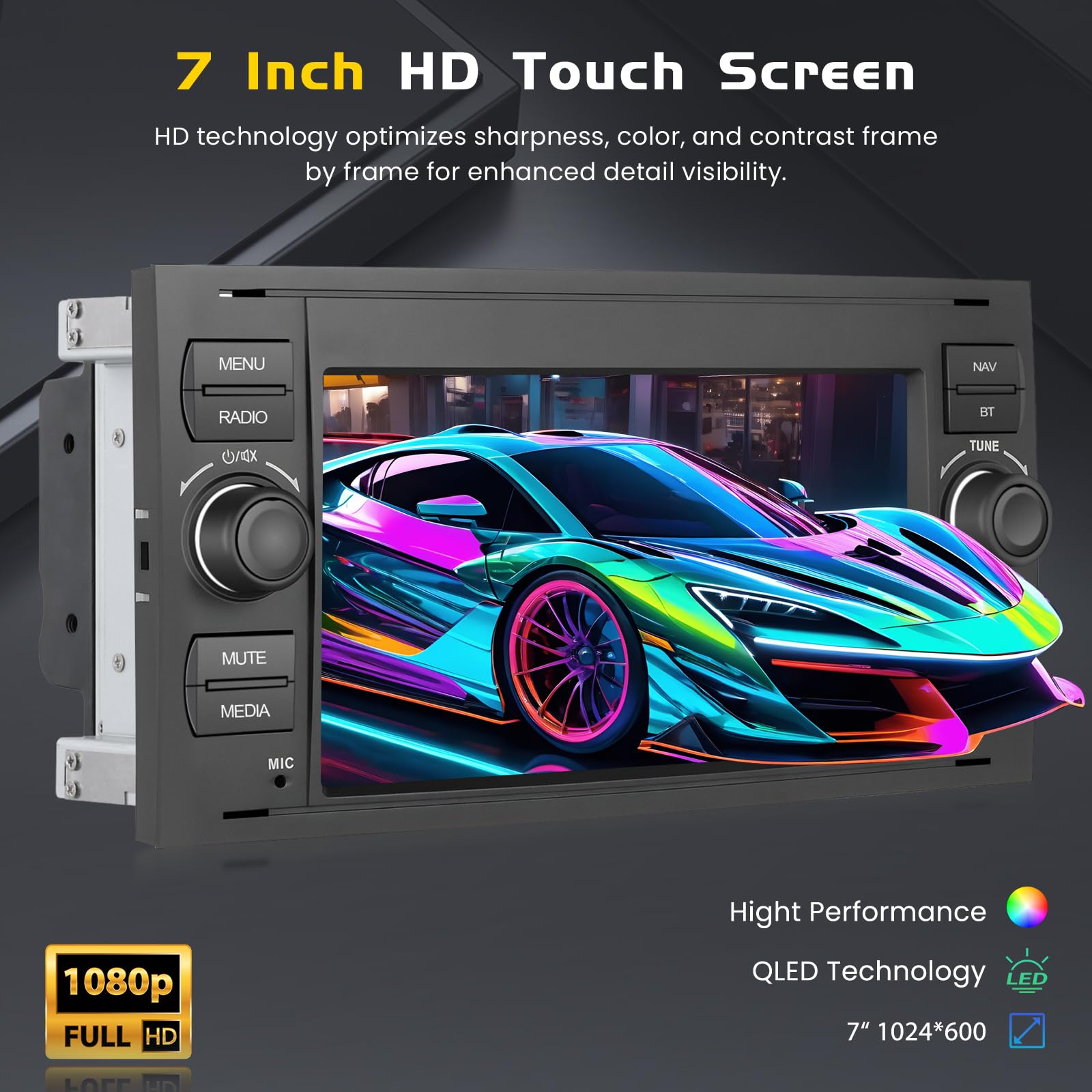 Inefala 4G+64G Autoradio Android 15 per Ford Transit Fiesta Focus Galaxy
