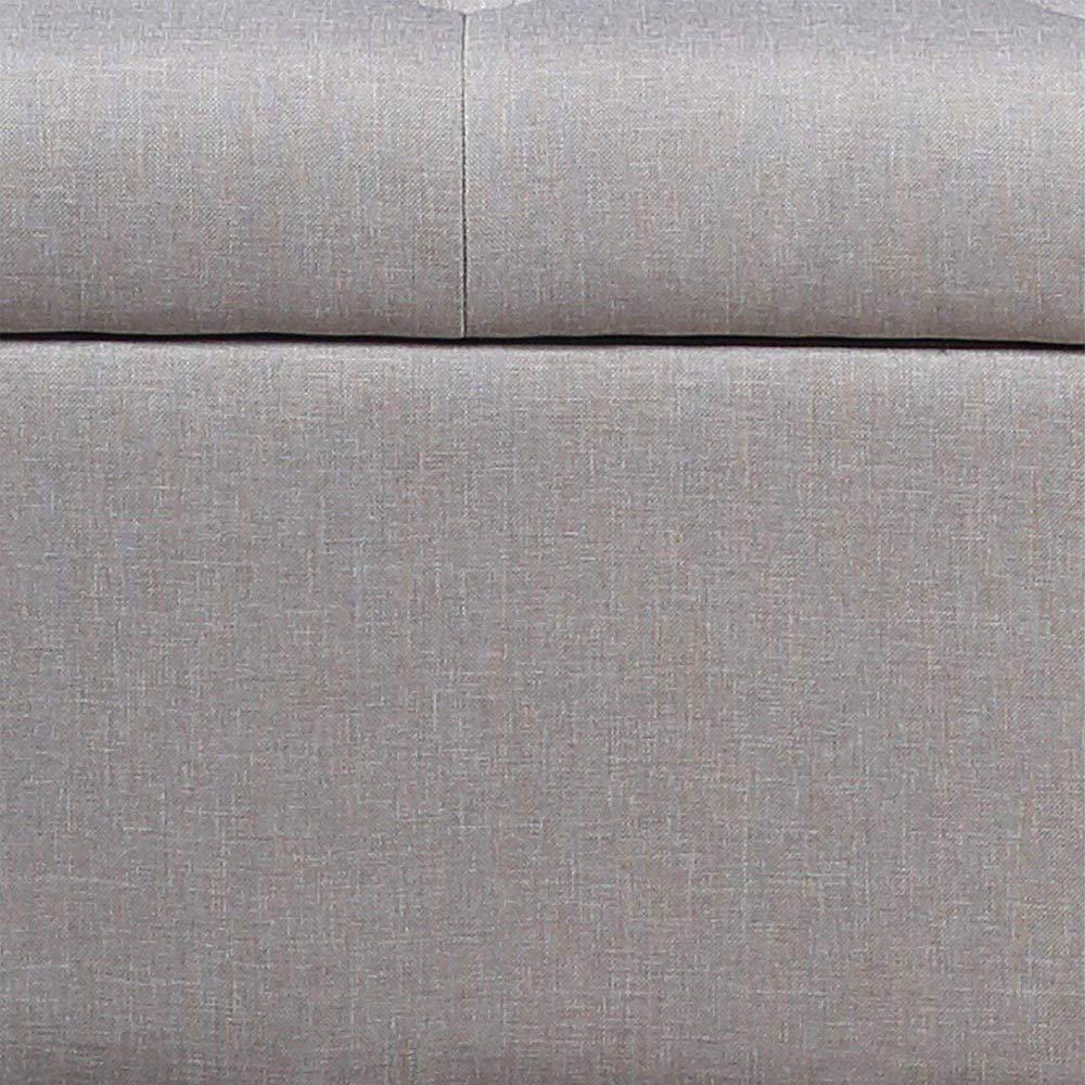 BAKAJI Cassapanca Pouf Contenitore Poggiapiedi per Camera da Letto Panca Sgabello con Struttura in Legno Rivestimento in Tessuto Seduta Apribile Imbottita Dimensioni: 121 x 42 x 43 cm (Beige)