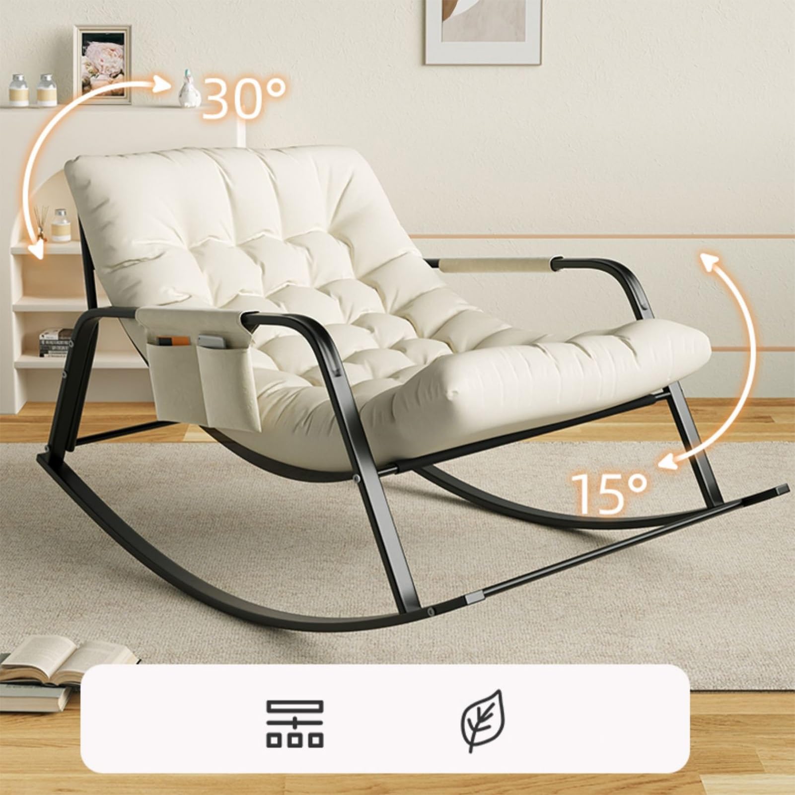Amazon.co.jp: JIAOCKJIAO フットレスト付きダブルロッキングチェア