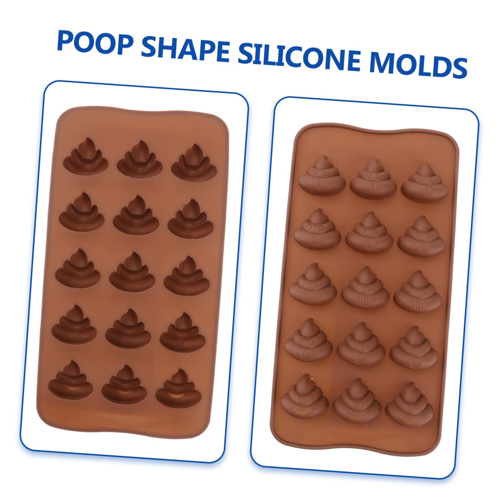 MAGICLULU 9 Piezas 15 Moldes De Chocolate Para Dulces Moldes De Gelatina Molde De Silicona Para Hornear Plantillas Para Galletas Molde De Gelatina En Forma De Caca Para Cupcakes Molde