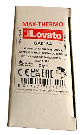 LOVATO GA016A Disconnect Switch, Panel Mount, 16 Amp, 3 Pole, UL Listed