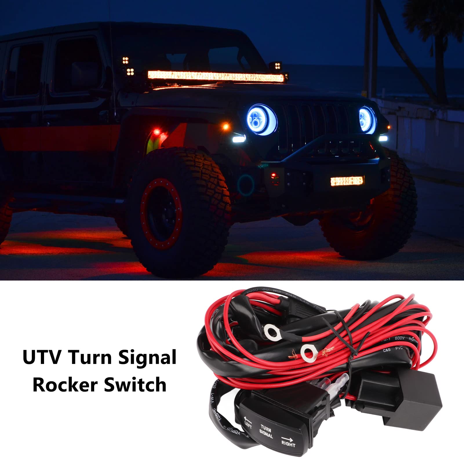 KIT indicatori di direzione UTV interruttore a bilanciere universale 12V ATV kit illuminazione stradale