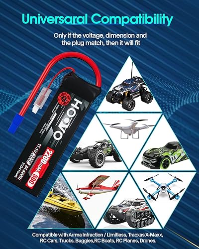 Miniatura 7 de HOOVO 3S 11.1V Lipo Batería 2200mAh 50C con EC3 Plug para RC Coche Barco Camión Multi-Motor Heli Avión Quadcopter Helicóptero Hobby