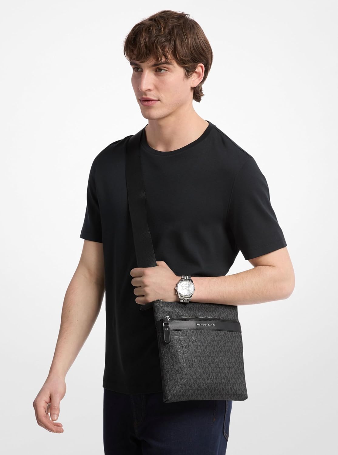 Michael Kors mens Hudson Flat Crossbody - Image 3