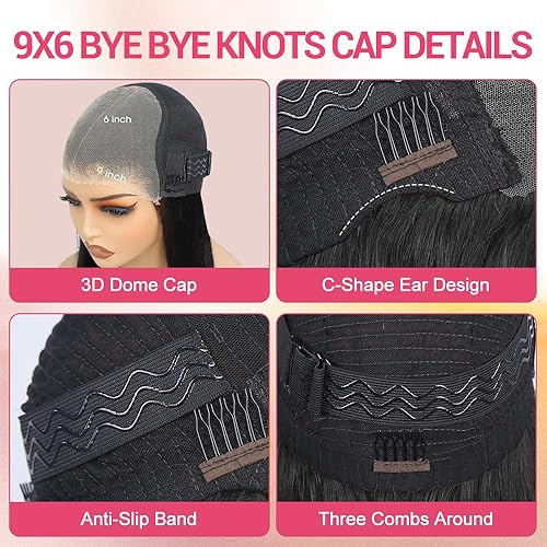 Miniatura 4 de EAGERA - Pelucas Bob sin pegamento de cabello humano pre cortadas y pre depiladas de 18 pulgadas 9x6 con cierre de encaje HD, pelucas Bob cortas sin