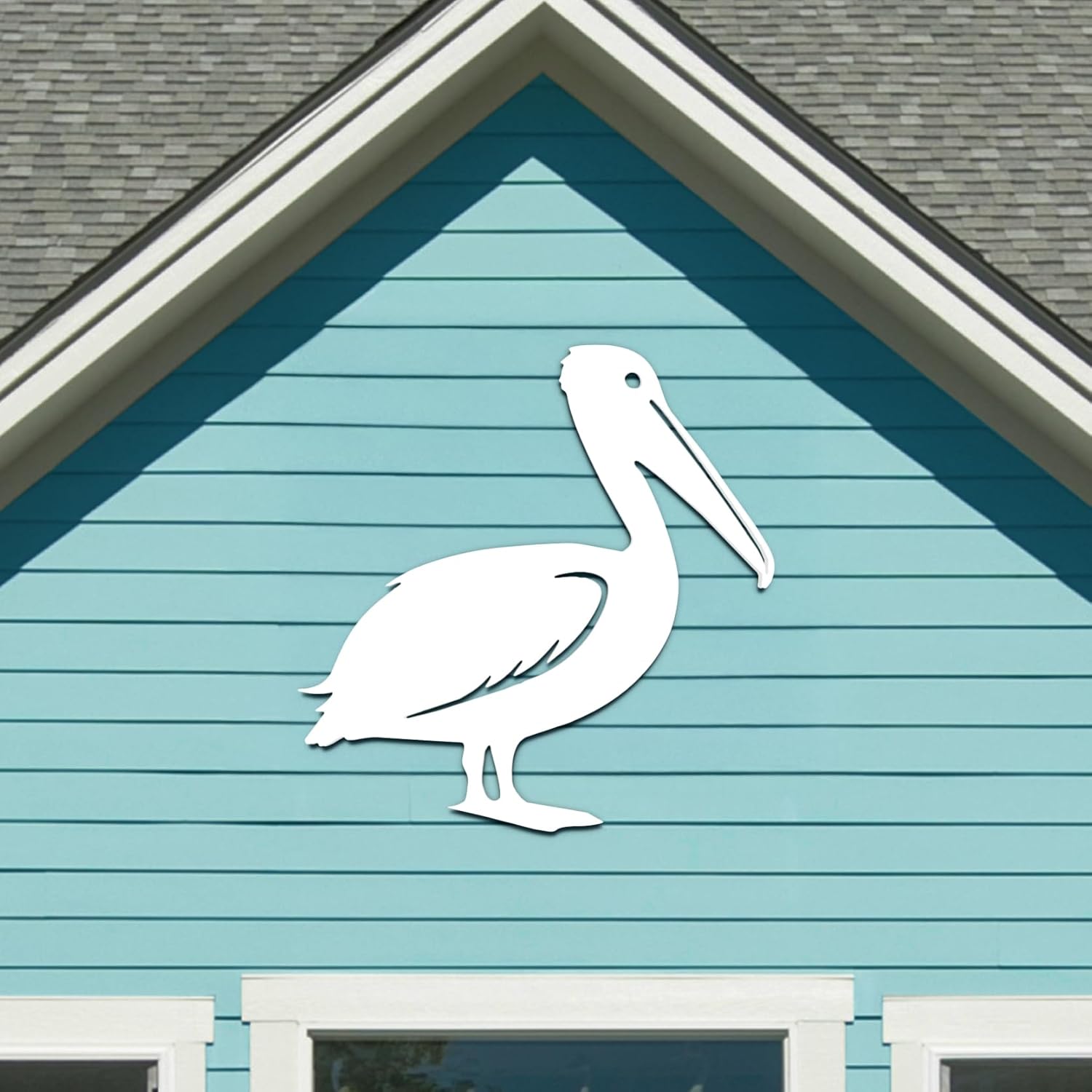 JennyGems Outdoor Pelican Wall Art – Coastal Beach House Decoration – Weatherproof PVC Seaside Bird Accent for Cottage, Fence, Shed, Indoor Outdoor (3 Foot)