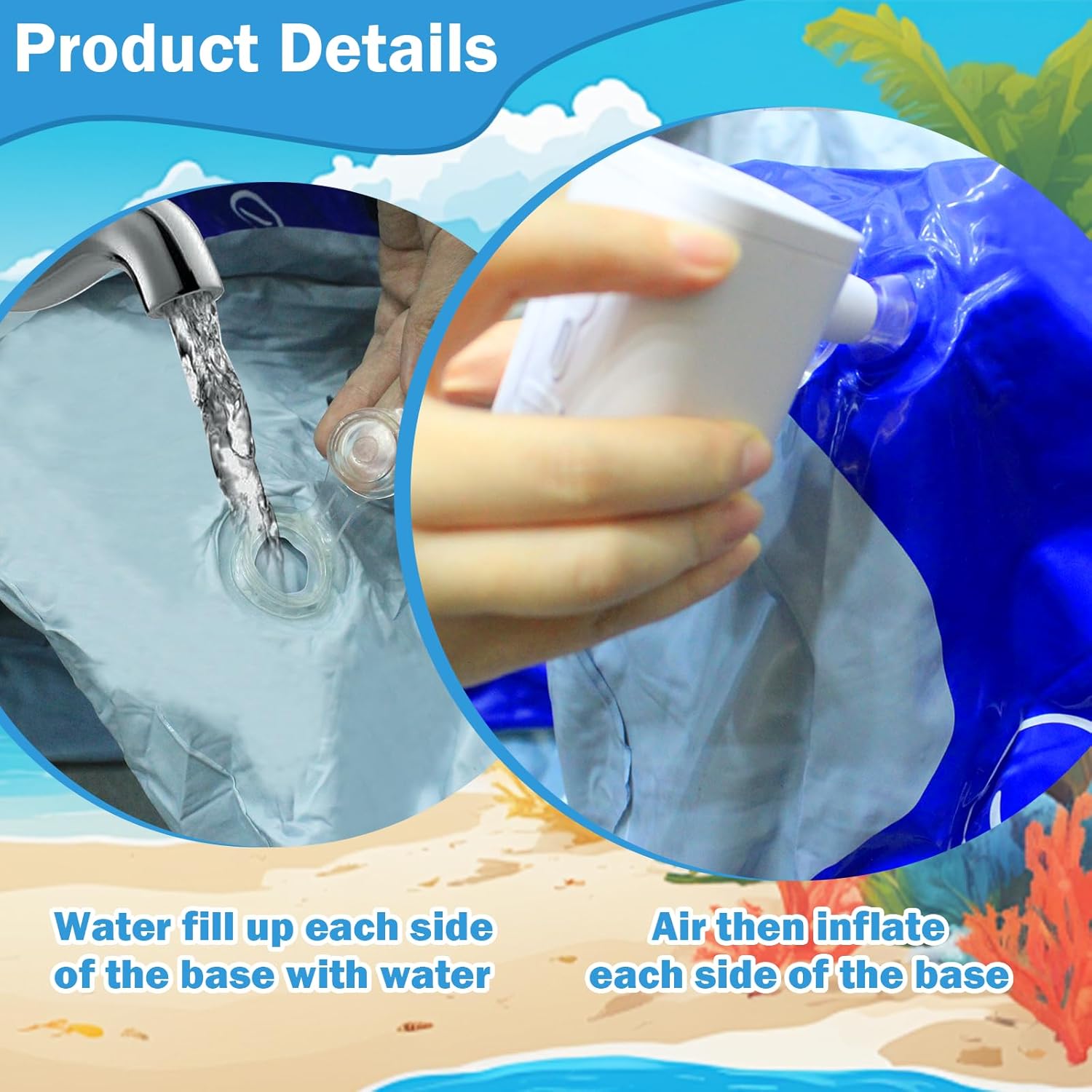 Giant Shark Sprinkler Shark Inflatable Spray Toy Inflatable Sprinkler Arch Inflatable Water Arch Toy Suitable 3-14 Years Old Kids to Play Outdoors on The Lawn in Summer Enjoy Playing in The Water