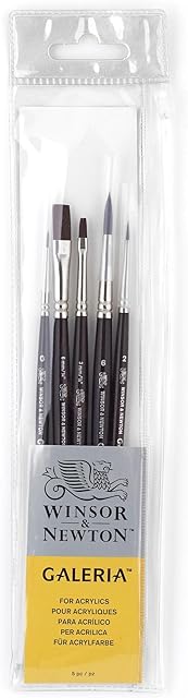 Winsor & Newton Galeria Brush Short Handle 5 Pack, Pack of 5