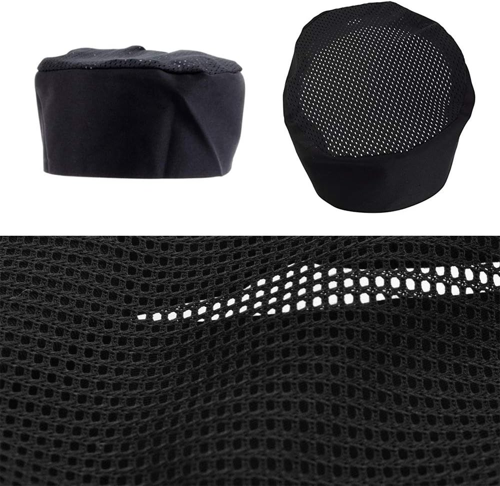 Personalized Custom Chefs Hat Breathable Mesh Top Skull Cap Baker Kitchen Cooking Chef Cap
