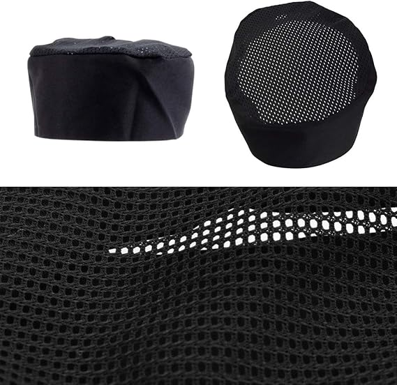 Personalized Custom Chefs Hat Breathable Mesh Top Skull Cap Baker Kitchen Cooking Chef Cap