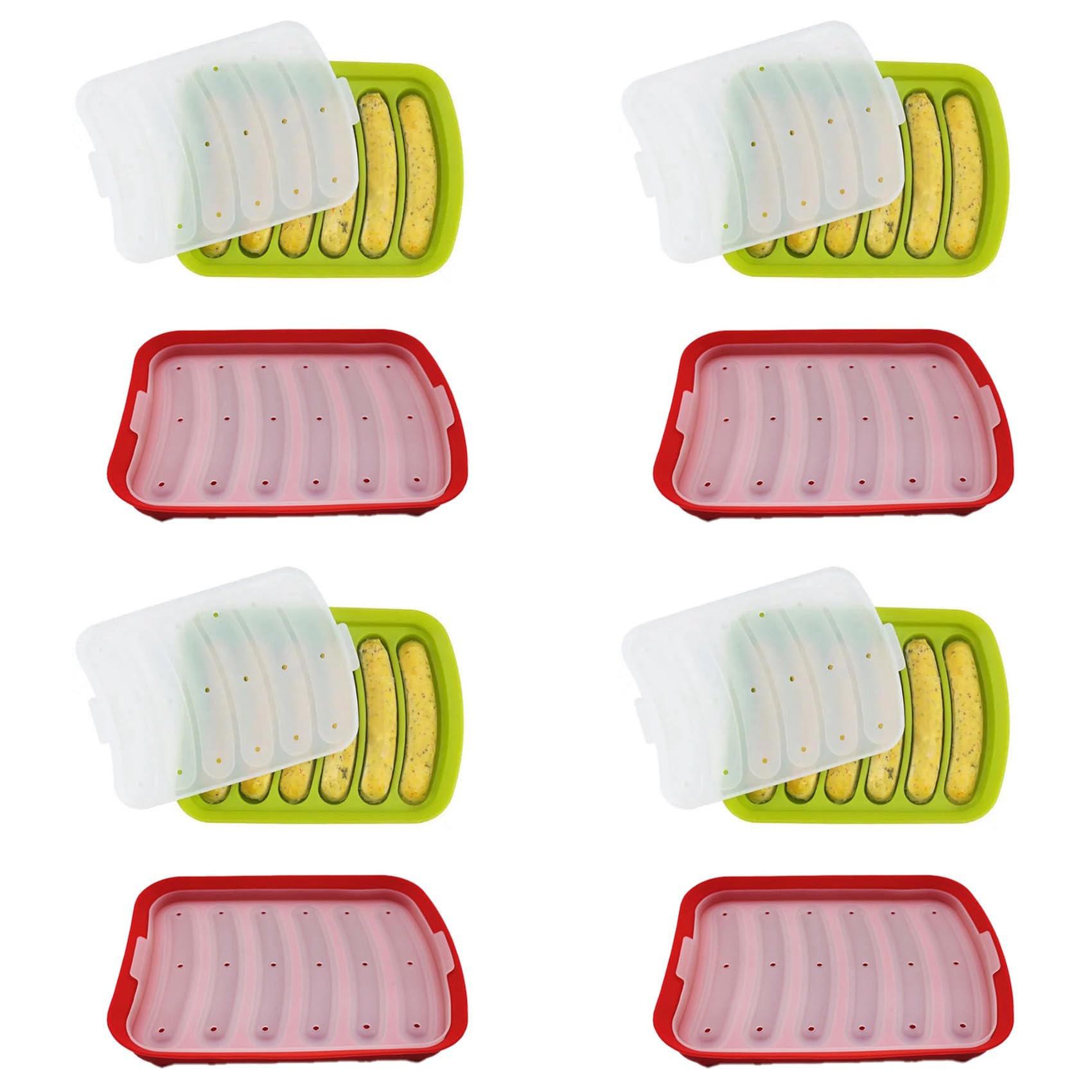 Hndhbfgrt 8X Sausage Making Mold, Silicone, DIY Ham Hot Dog Making Mold, Kitchen Household, Baking Tool Mold
