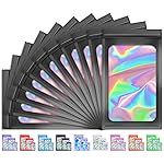 TIFICAL 50 PCS Smell Proof Bag, Holographic Bag Packaging Baggies for Small Business, Foil Freshies Bags for Food Storage, Resealable Bags for Eyelash, Jewelry, Lip Gloss