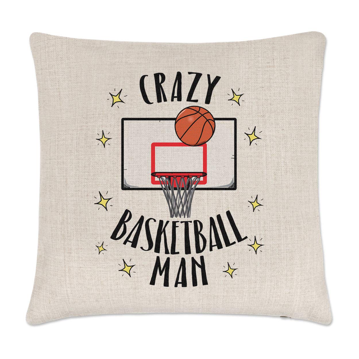 Gift Base Crazy Basketball Man Linen Cushion Cover