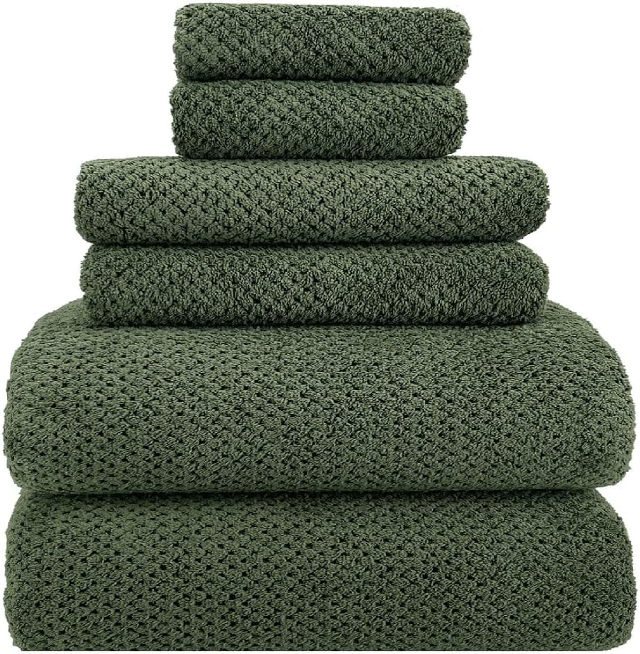 Bathroom Hand Towels Polyester Towel Set of 6 Quick Drying Fiber Towels