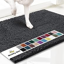 Muddy Mat® Original Dog Door Mat for Muddy Paws, Super Absorbent Microfiber, Non-Slip Washable Pet Rug, Quick Dry Chenille Entryway Carpet, Machine Washable Indoor Outdoor mat, Charcoal 24"x35"