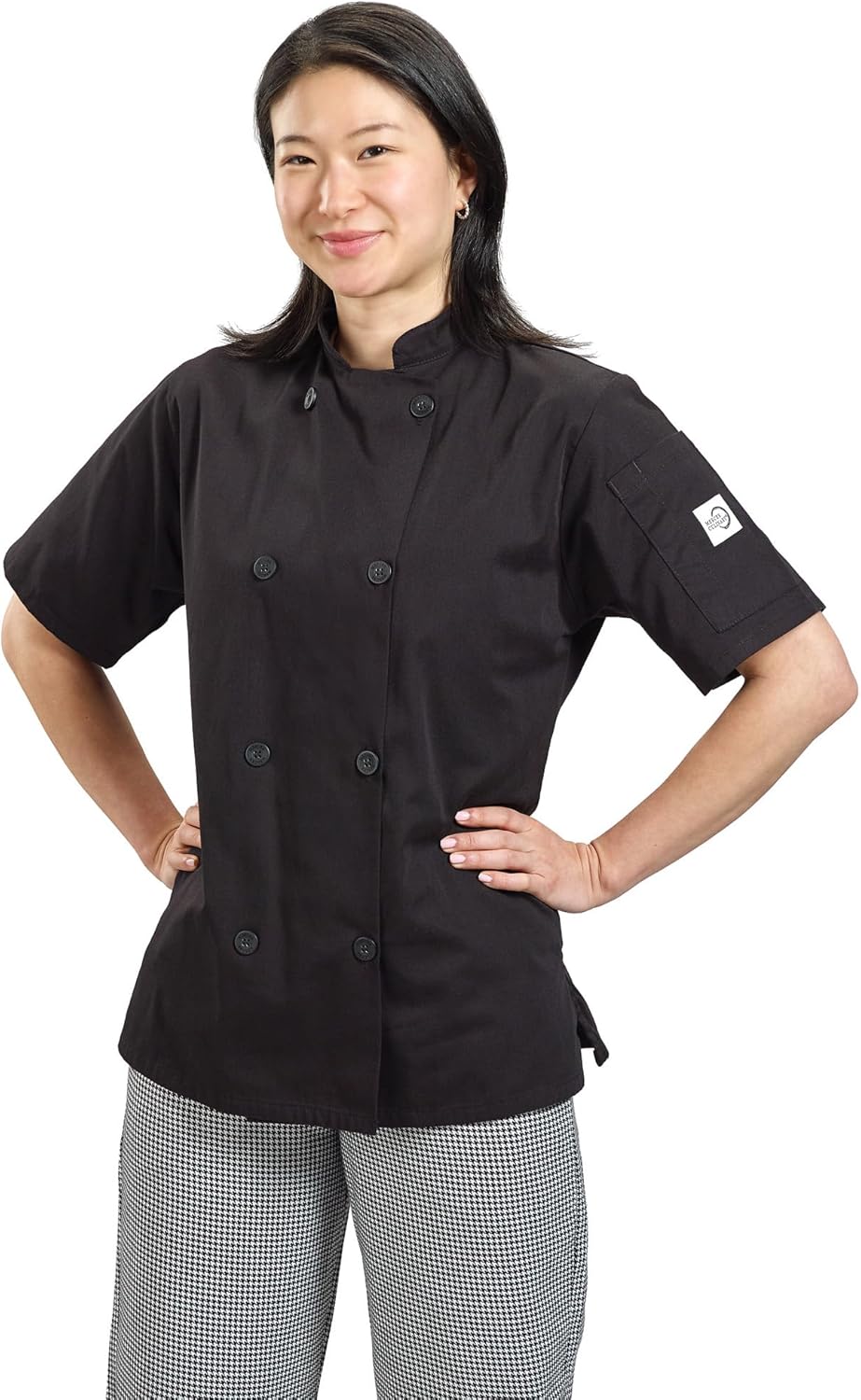 Mercer Culinary M60023WH1X Millennia Women's Short Sleeve Cook Jacket with Traditional Buttons, X-Large, White