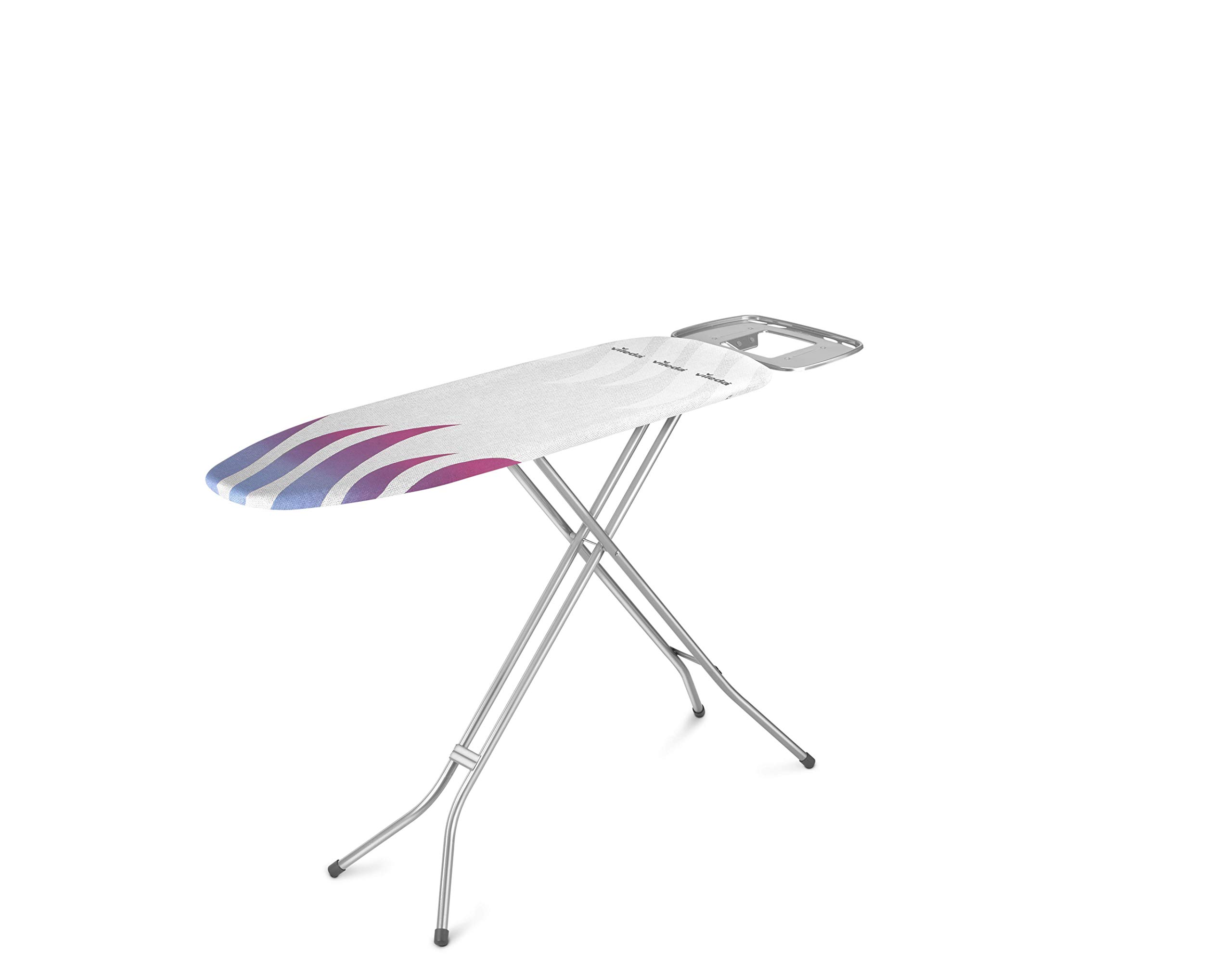 Vileda - Tabla de Planchar Total Reflect M con función de Planchado rápido y sin Gotas, Soporte para Plancha XXL, 120x38 cm, con Altura Ajustable 75-96 cm, Patas Antideslizantes, Color Gris, Normal