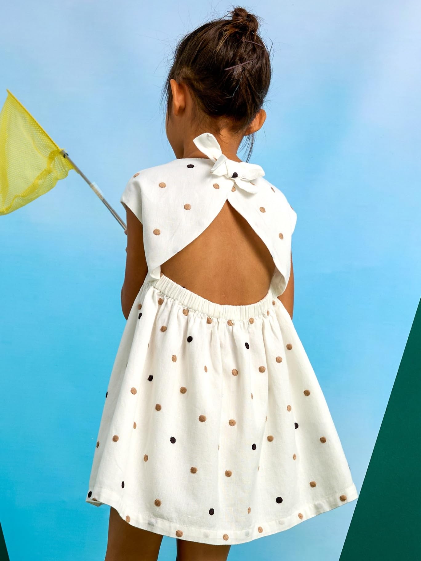 Mayoral Vestido Topos Bordados para niña Crd-Canela