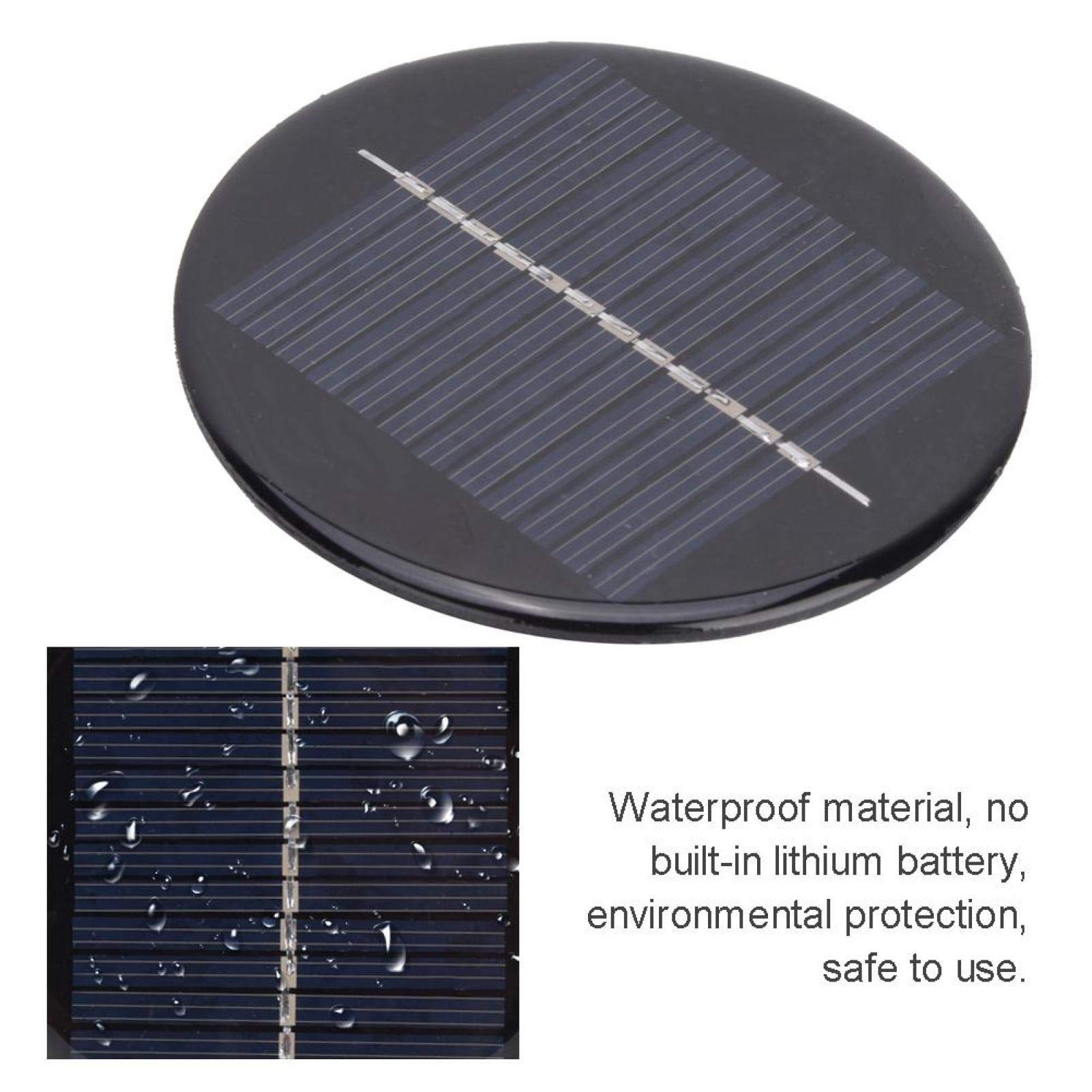 Modulo Pannello Solare Rotondo da 4 Pezzi 6v 80mm di Diametro, Pannello di Ricambio per Luci Solari per Lanterne da Giardino