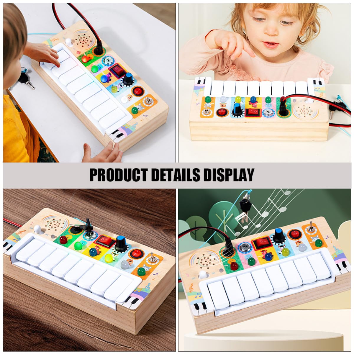 Juguete Musical de Madera Led, 1 Pieza, Electrónico, para Niños