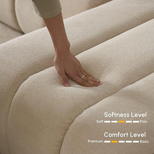 Miniatura 6 de homary Sofá modular de 3 piezas Boucle de 118 pulgadas con diván  Sofá moderno en forma de L con espuma de alta densidad, fácil montaje