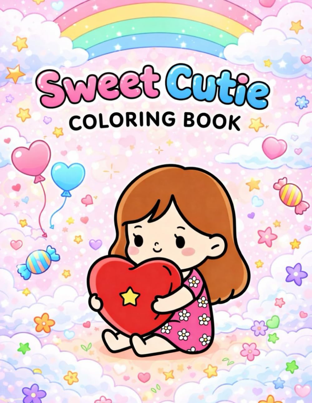 Sweet Cutie Coloring Book: 50 Cute and Simple Designs for Relaxation, Stress Relief, and Easy Coloring