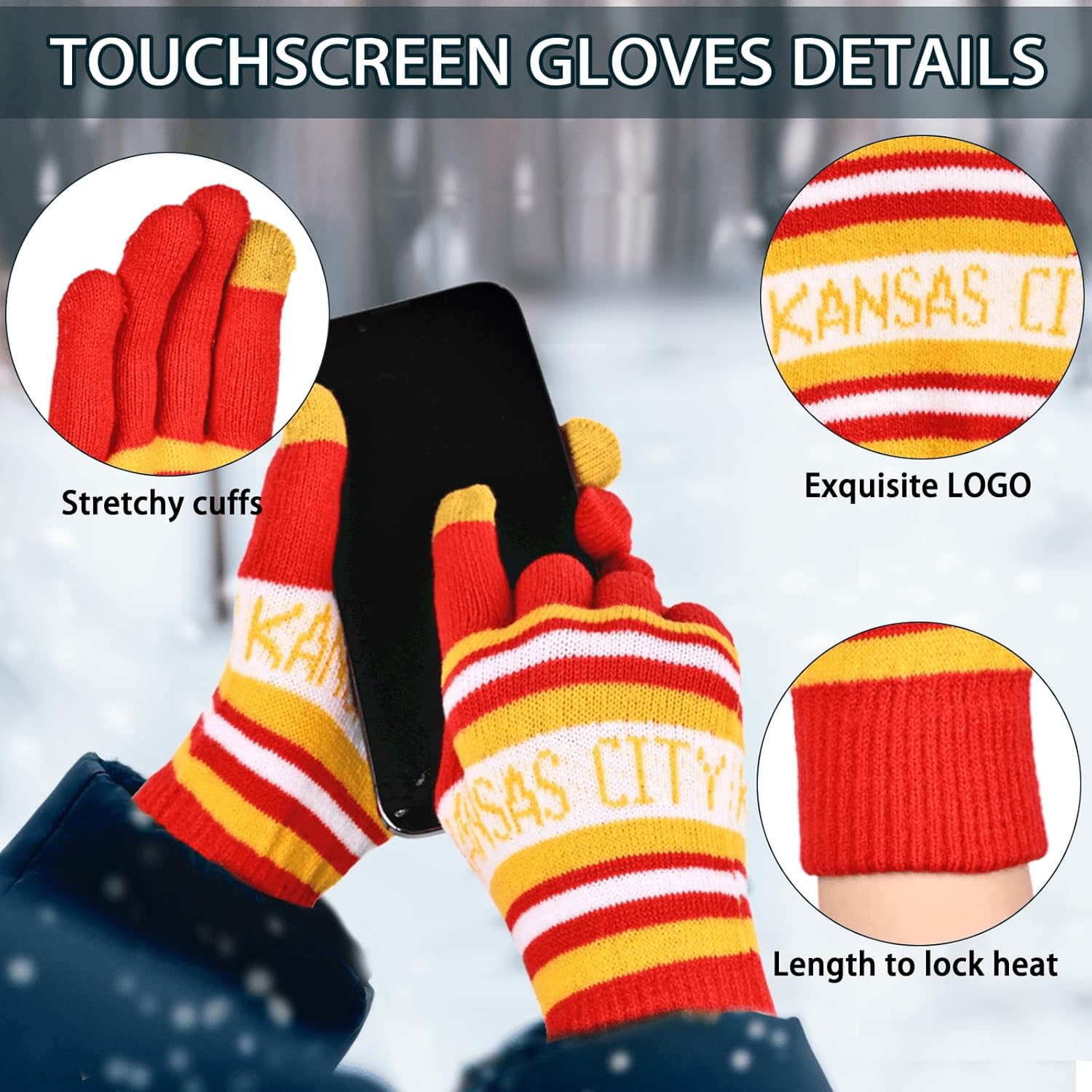 Vintage Classic Skull Cap Beanie Hat Cuffed Winter Hat Knit Comes with Warm Gloves Scarf Gifts for Men Women Fans - Image 3